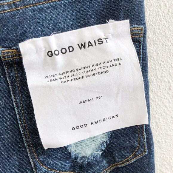 NWT GOOD AMERICAN Good Waist Distressed Back Pockets Size 25 - Picture 7 of 10